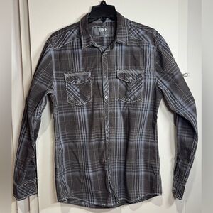 Men’s, Buckle BKE Athletic Fit Plaid Button Down Shirt, Large
